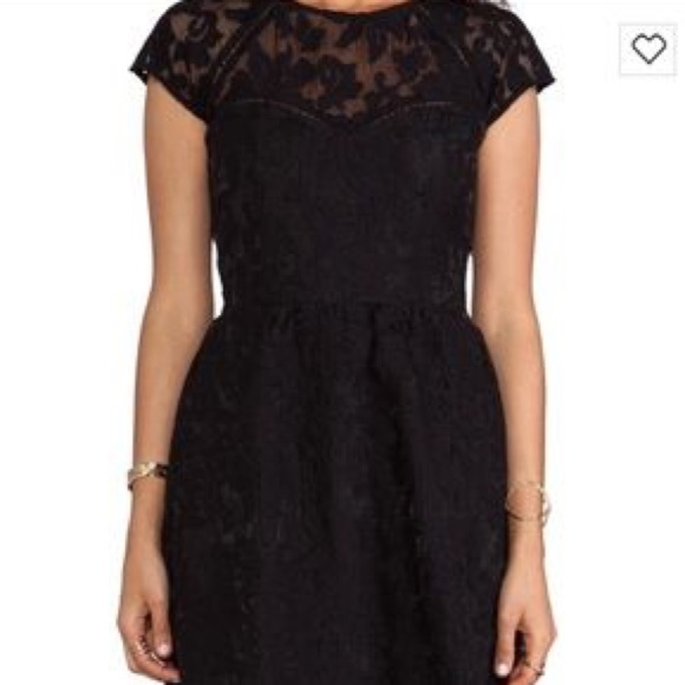 dolce vita black lace organza windsor dress large